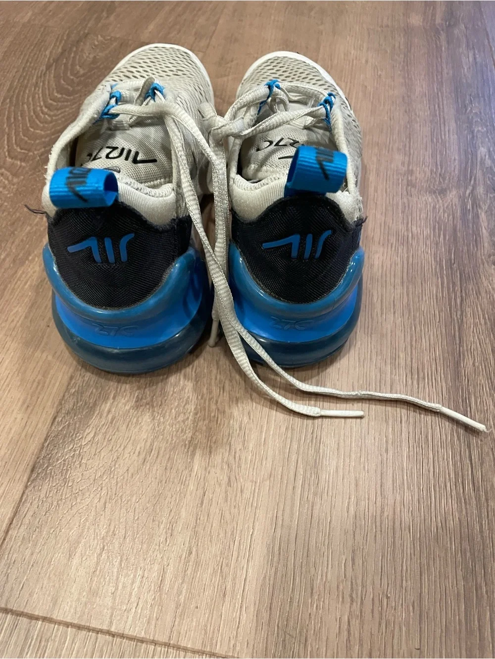 Nike Kids Air Max 270 React Sneakers - White and Blue